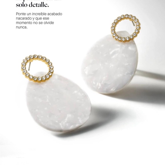 YANBAL ECLIPSE EARRINGS-Aretes Nacarados - Picture 3 of 6